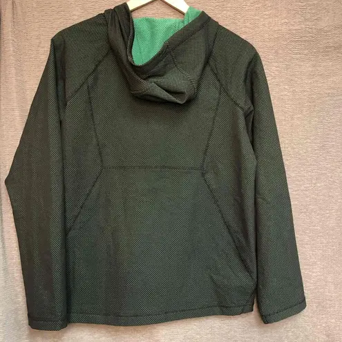 All In Motion Green Black Geometric Hoodie Zip Pockets Girls XL