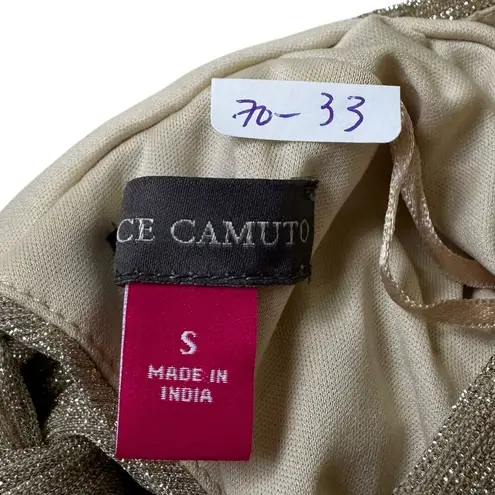 Vince Camuto  Beige Metallic Lined Blouse Women Top Size Small | 70-33