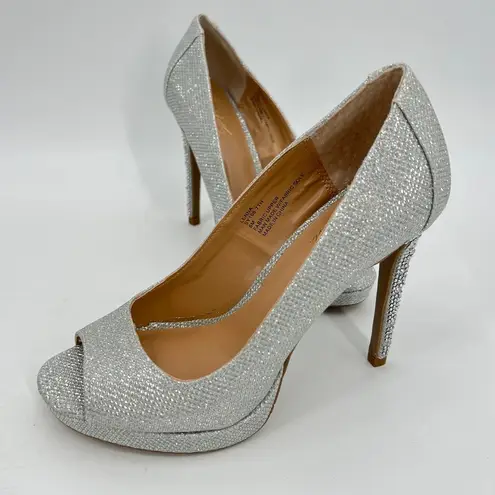 Thalia Sodi Women's Lenna Beaded-Heel Pumps in Silver Size 6M MSRP $60