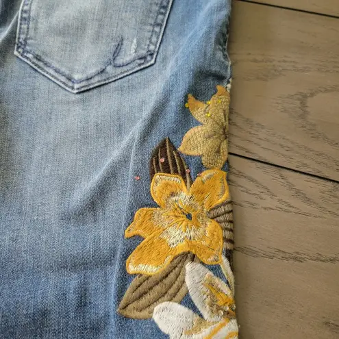 INC  jeans denim embroidered floral 2