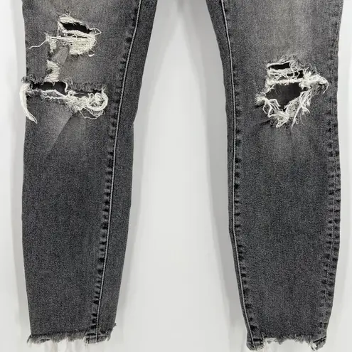 Mother Denim Swooner Ankle Chew Jeans Scene of the Crime Grey High Rise Size 28 Gray