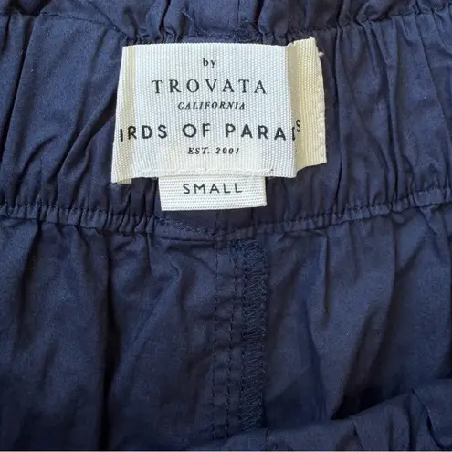 TROVATA Lucille Poplin Cotton Shorts Navy Blue Small