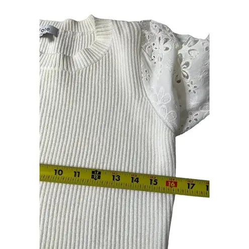 FATE. White Eyelet Knit Sweater Women's Size Medium | 28-6