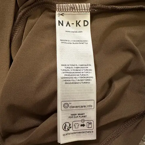 NA-KD brown cowlneck off the shoulder top top size S