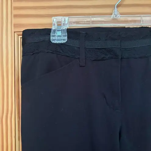 2000s Office Siren Low Rise bootcut flare trousers with lace waistband detail Black Size 6