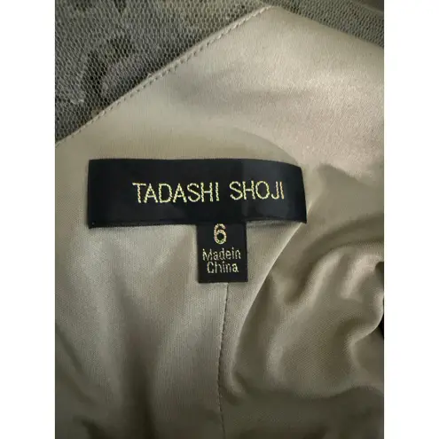 Tadashi Shoji Lace Gold Sequin Mother of the Bride Formal Gown Long Maxi Dress 6 - Image 3