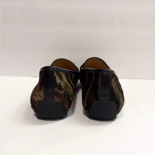 Vaneli Camouflage Loafers in Brown/Green Edging Pony Hair Textured Camo Preppy. Brown Size undefined