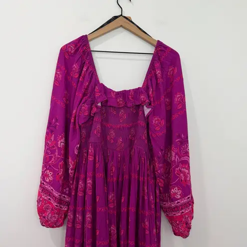 City Chic NWT Estelle Maxi Dress Magenta Smocked Ruffle size 16