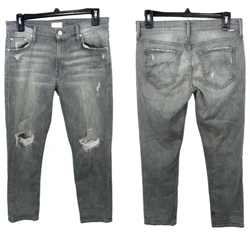 MOTHER The Dropout Jeans in Holy Smokes Size 26 Black Grey Wash