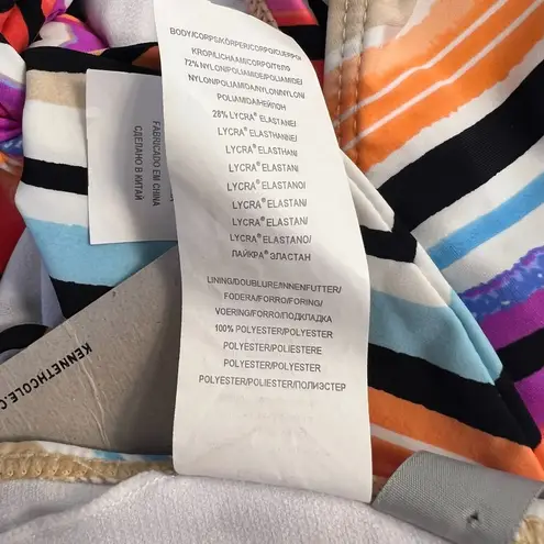 Reaction Kenneth Cole Kenneth Cole Reaction Stripe Cut Out One Piece Swimsuit Women's Size Small NEW