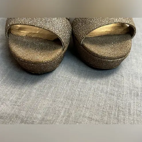 Alexander McQueen Gold Glitter heels