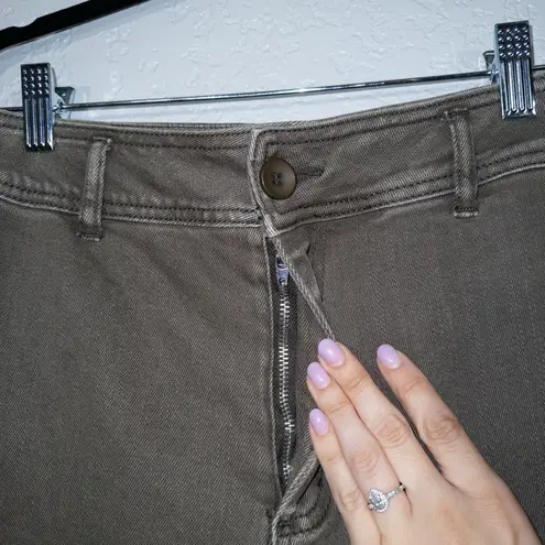 Miou Muse Charcoal High Rise Wide Leg Jeans Size Medium Green