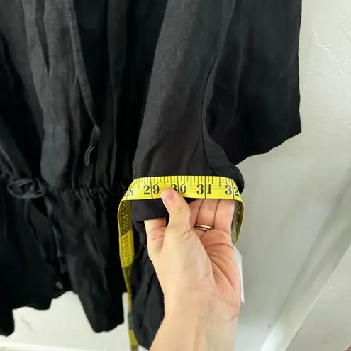 Brochu Walker Black St. Tropez Waist Chest Tie Eyelet Collar Oversized Dress M