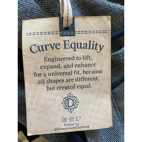 Democracy Clothing Curve Equality Straight Leg Pants Grey Heather Drawstring 12 Gray