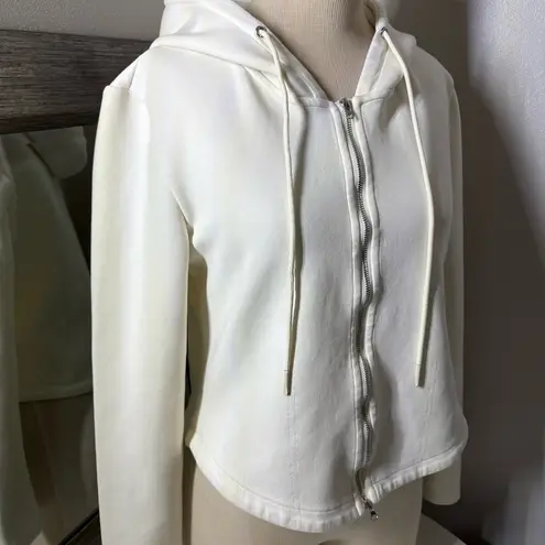 Jil Sander Cream Fitted Cropped Sweatshirt NWOT Size M