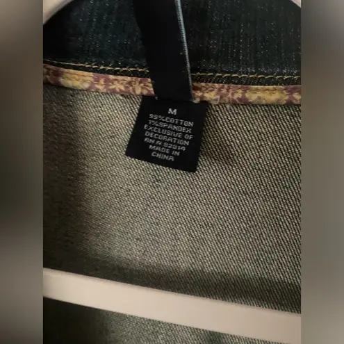 Ashley Judd Denim Jacket Size M Casual Ruffled Bohemian Fall Jacket Blue Size M