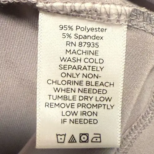 Susan Graver Susan Graver Scoop Neck 3/4 Sleeve Pullover Blouse Flowy Grey Beige Large