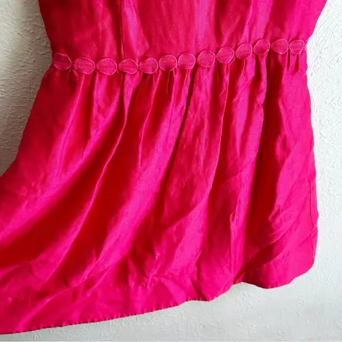Draper James Gracie Silk V-neck Dress Raspberry Pink Sz 6