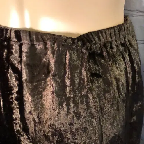 Kaktus Brown Velvet Maxi Skirt Lace Hem Boho S
