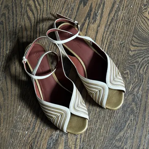 Loro Piana Calella Bicolor Leather Flat Sandals size women’s 8