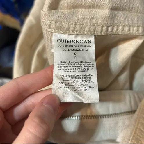 Outerknown Station Suit Shortall Romper Organic Cotton Linen in Natural Small - Image 11