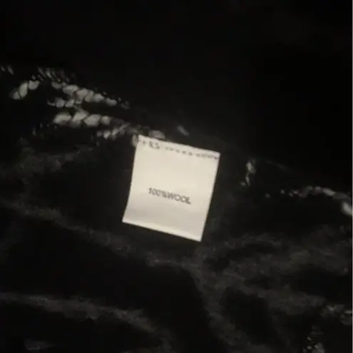 NWT Tumbleweed Western Wool Shaggy Soutache Textured Black White Vest Jacket Size L