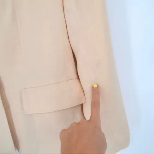 Central Park West Peaked One Button Blazer Jacket Single Breasted in Pink XS