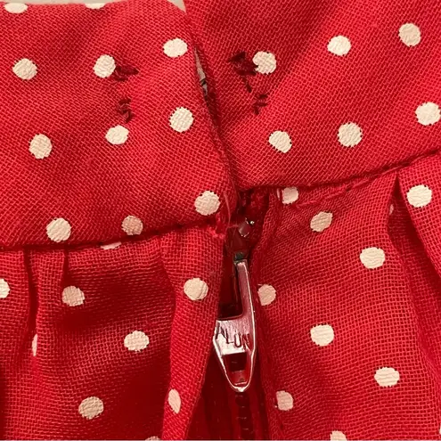 Vintage Polka Dot Dress Handmade Red White Cut