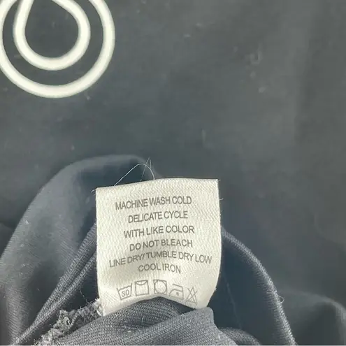 MONAT Tank Top Size Large Logo Tight Black Cropped Attached Sports Bra Athletic