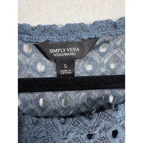 Simply Vera Vera Wang Baron Blue Lace Tank Top Women's Small Sleeveless Layered