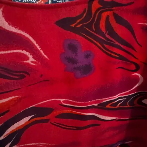 Phool Vintage 2 Piece Maxi Skirt Top Bohemian Ruffle Lined Red Purple Black XL