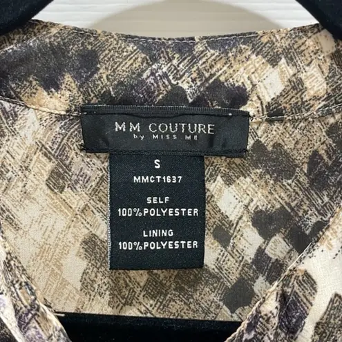 MM Couture By Miss Me Leopard Hi/Low Button Down Sheer Blouse