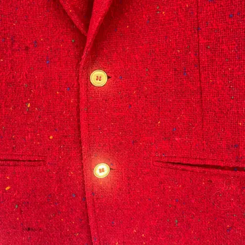 Vtg 90s Lizwear Blazer Sz 8P Tweed Speckled Heritage Preppy Ivy Y2K Old Money Red