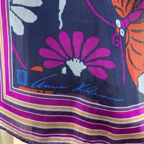 Anne Klein Vintage  Butterflies,‎ Flowers & Leaves Silk Rectangular Scarf