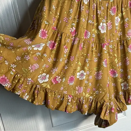 Chelsea & Theodore Sz XS Yellow Floral Shorts Lace Ruffles