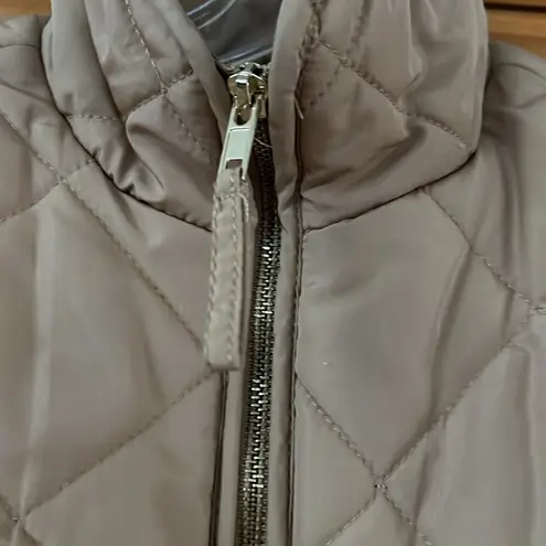 Beige Sleeveless Puffer Vest Tan