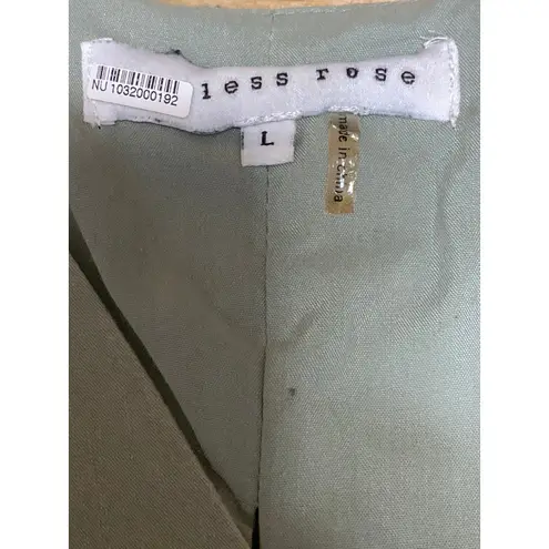 Endless Rose Women's Green Short Puff Sleeve Balloon V Neck Crop Blouse Top Sz L