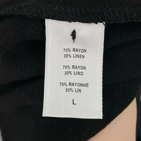 Rachel Pally Rachel Palley Black Jumpsuit Linen Blend Relaxed Comfy Casual Fit Pockets Size L