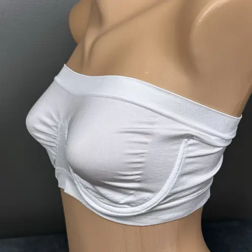 Rhonda Shear Angel Seamless Underwire Bandeau Bra Size Large Unlined White