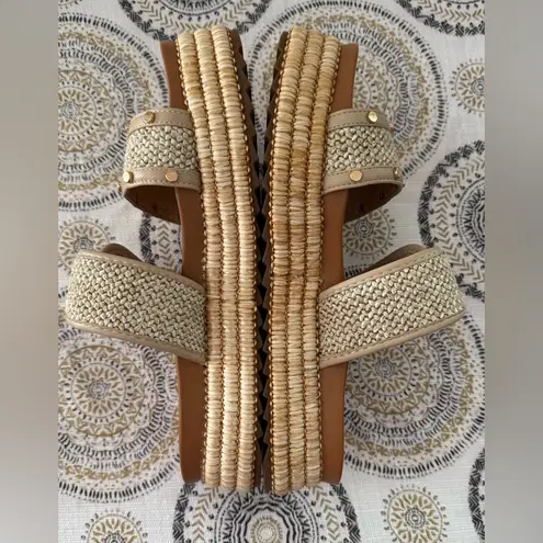 Corkys Walk Of Shame Studded Platform Slide Womens Beige Casual Sandals Size 9 Tan