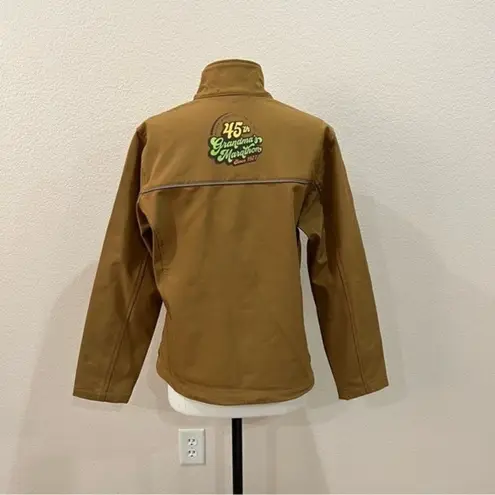 Harriton Grandmas Marathon Jacket Size Large Brown