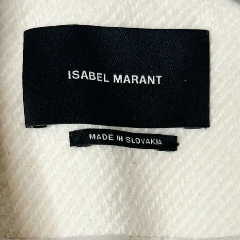 Isabel Marant Cotton Wool Blend Blazer Jacket in Ivory Size 42 (XL US) - Image 7