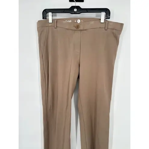Betabrand Womens Size XL Long Straight Leg Classic Yoga Dress Pant Tan Stretch