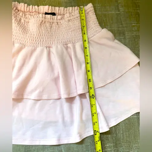 AQUA  Pink Knit Skirt Set XS-S Smocked Tiered Ruffle Puff Sleeve Preppy Baby Y2K - Image 13