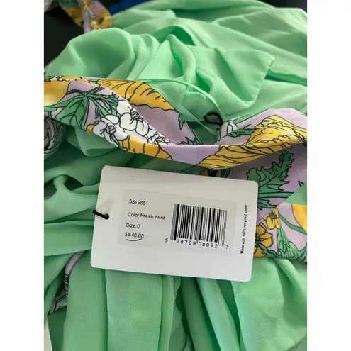 AMUR Zela One Shoulder Tie Waist Gown Fresh Mint Womens Size 0 Green