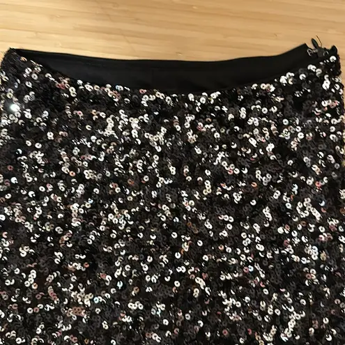 Glamorous Allure Black and Silver Sequin Sequin Flare Pants Size XS