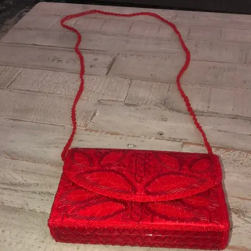 Bijoux Terner  Red Beaded Purse