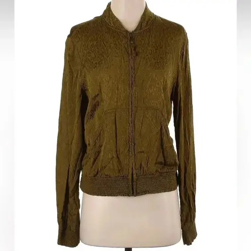Anthropologie  Maeve Golden Tan Silky Bomber Jacket Women’s Size Small S