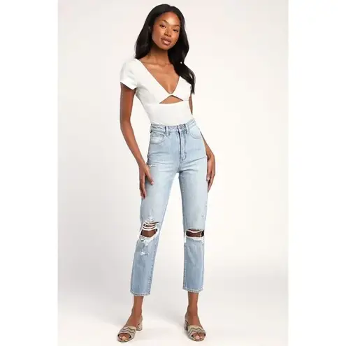 Abrand A ‘94 High Slim Straight Leg Distressed Jeans in Wildlife Size 4/26