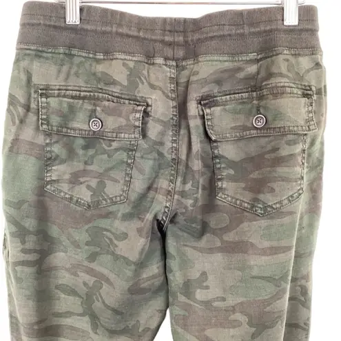 Level 99 Gabrielle Jogger Pants Size Small Camo Linen Tencel Lyocell Mid